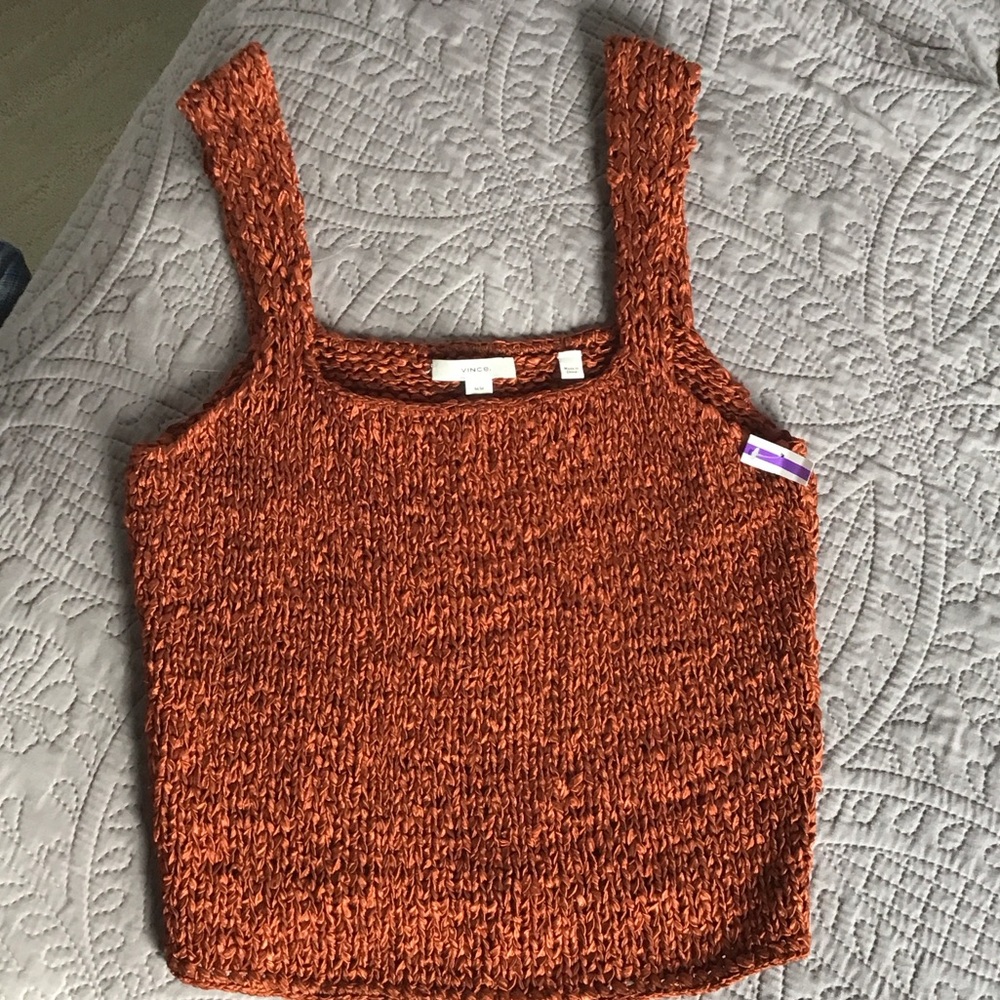 Vince Rust Knit Tank Top